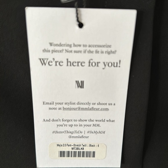 NWT MM Lafleur size 6 women black pants - Picture 5 of 8